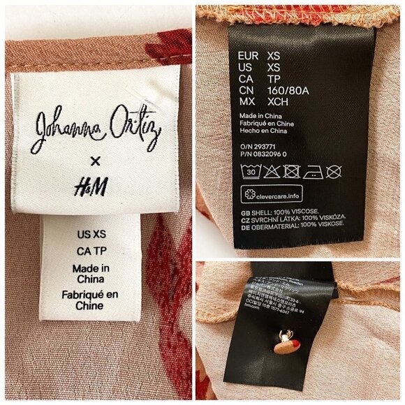 Johanna Ortiz x H&M Crepe Wrap Front Maxi Dress,‎ size XS - Picture 8 of 9